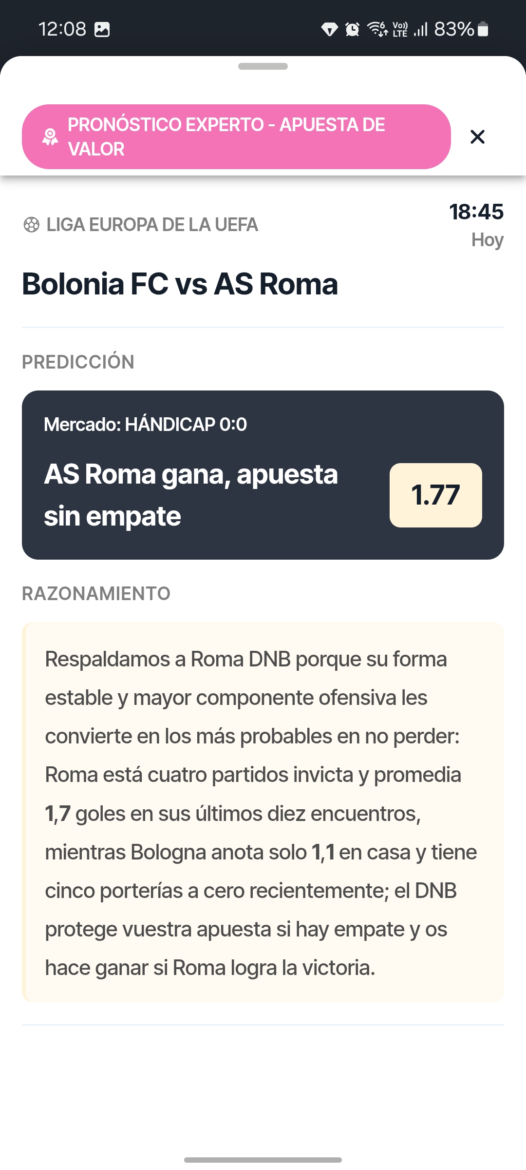 Análisis del partido