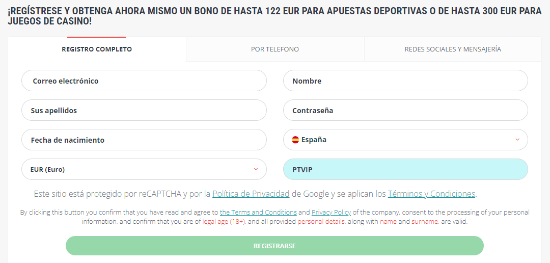 Cómo Registrarse en 22Bet